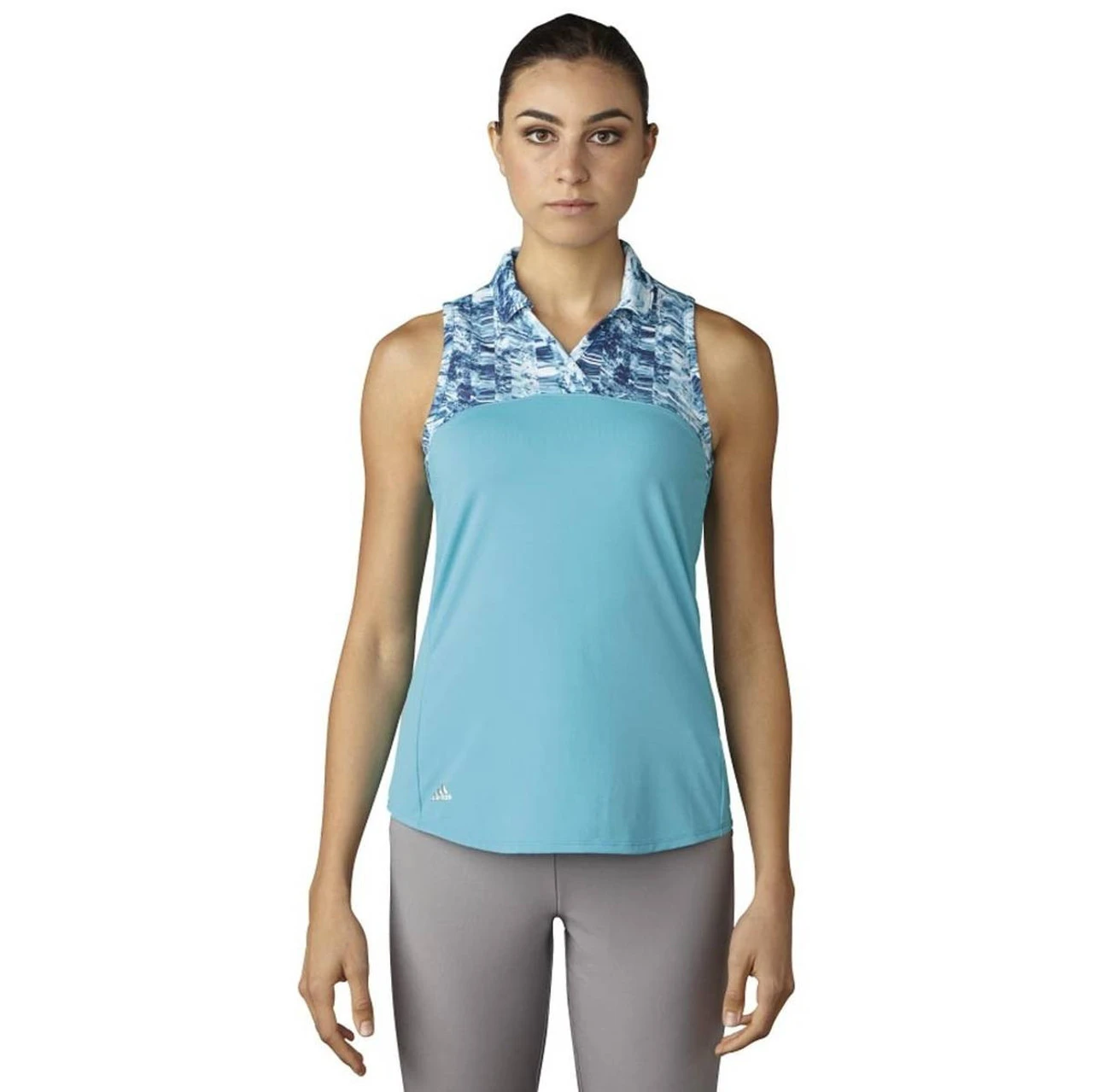 ADIDAS Women's Printed Sport Mesh Sleeveless Polo - Image 3