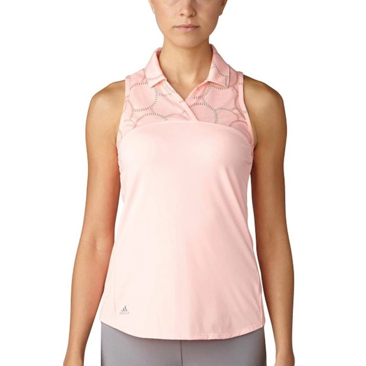 ADIDAS Women's Printed Sport Mesh Sleeveless Polo - Image 2