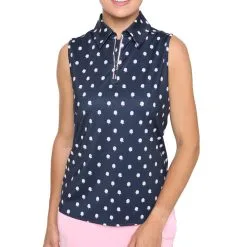 BELYN KEY Women's Zip Keystone Sleeveless Polo