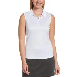 Callaway Women's Solid Knit Sleeveless Polo