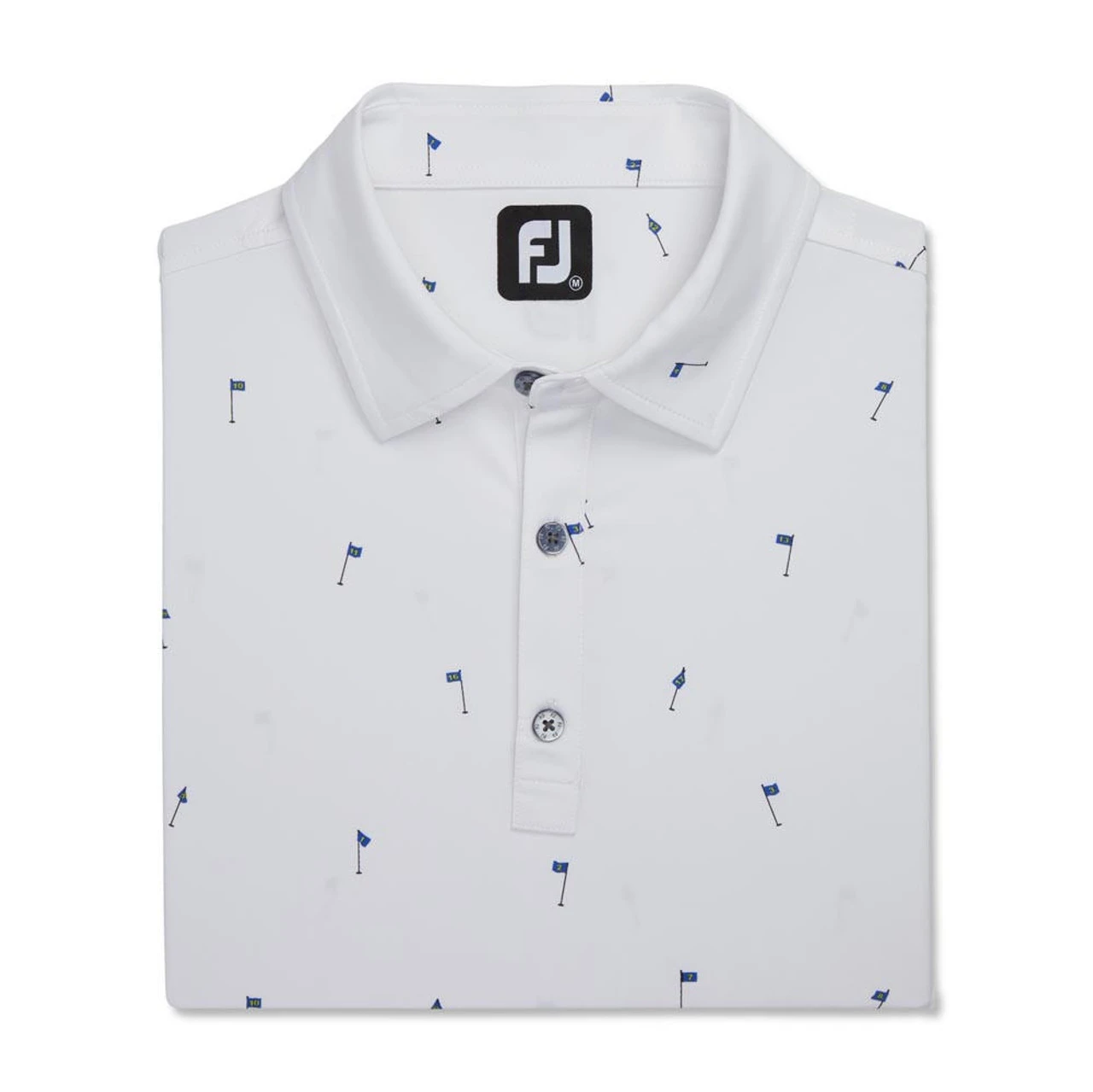 FootJoy 18 Holes Print Lisle Self Collar Polo - Image 8