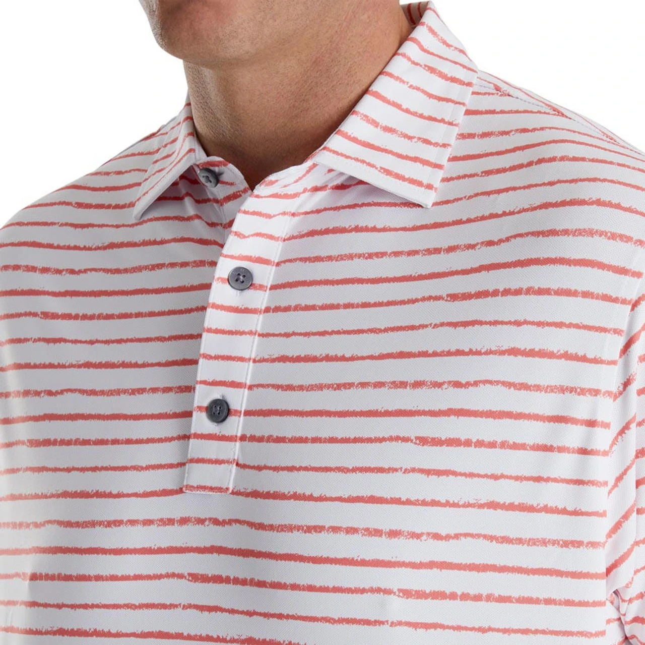 FootJoy Chalk Line Print Stretch Pique Self Collar Polo - Image 7