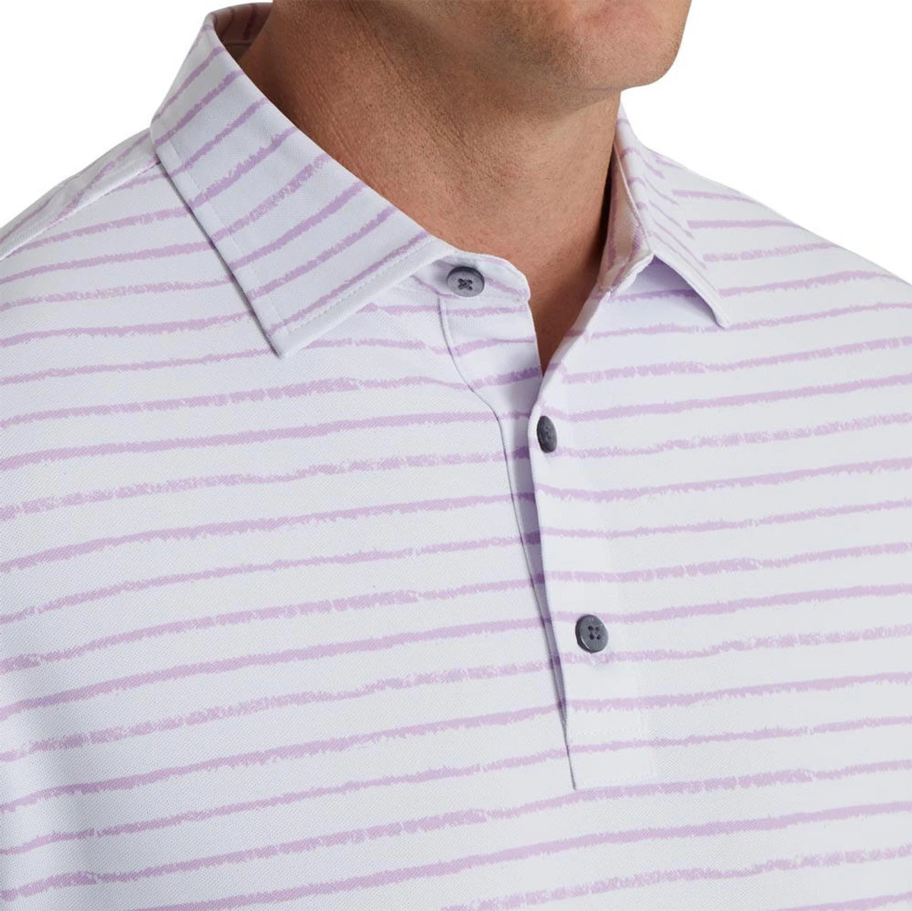 FootJoy Chalk Line Print Stretch Pique Self Collar Polo - Image 3