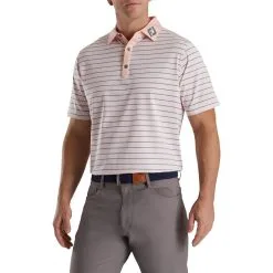 FootJoy Lisle Accented Stripe Self Collar Polo - FJ Logo