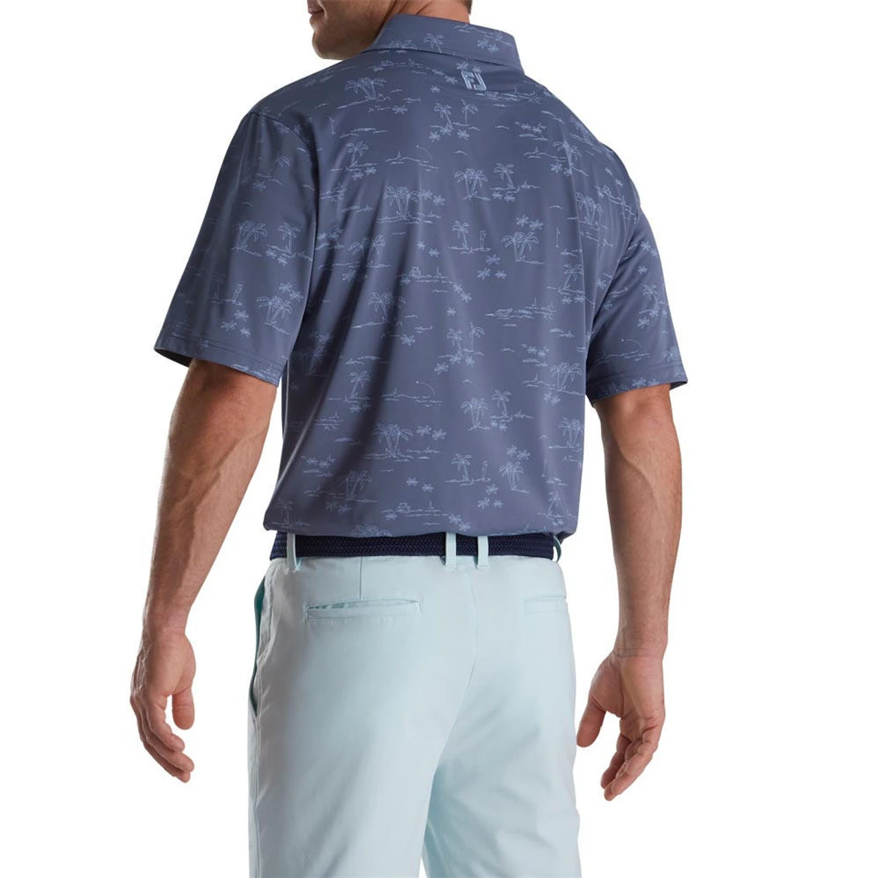 FootJoy Tropic Golf Print Lisle Self Collar Polo - Image 10