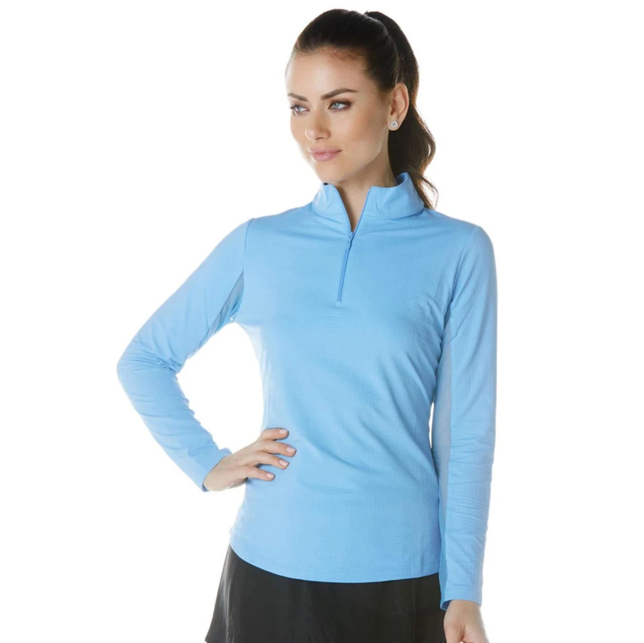IBKUL Solid Long Sleeve Mock - Image 2