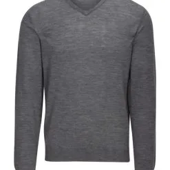 Matte Grey Ridge Long Sleeve V-Neck