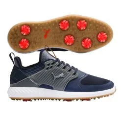 Puma Men's Ignite PWRADAPT Caged Golf Shoes - Peacoat/Silver/Quiet Shade